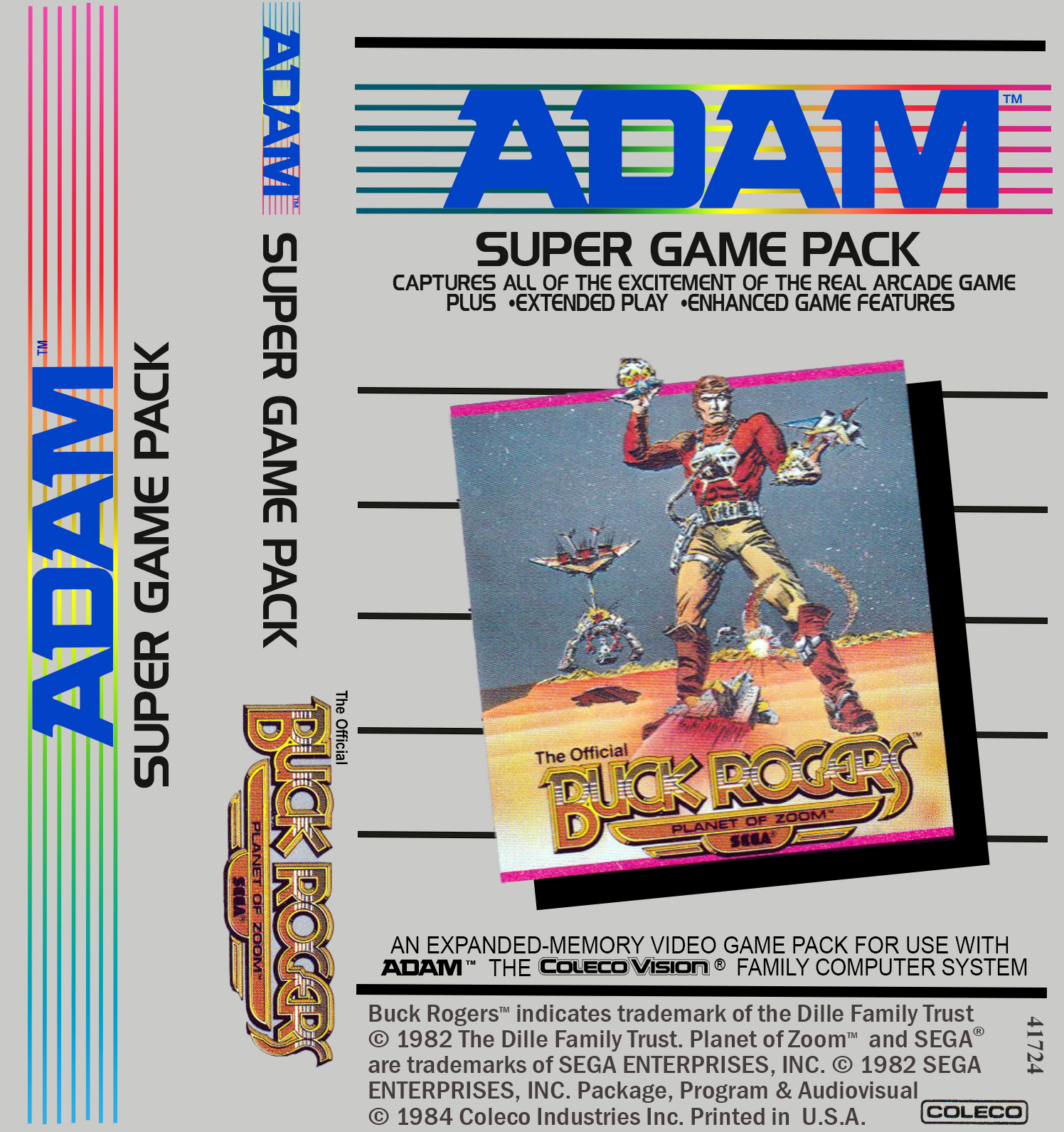 Buck Rogers J-Card for ColecoVision ADAM